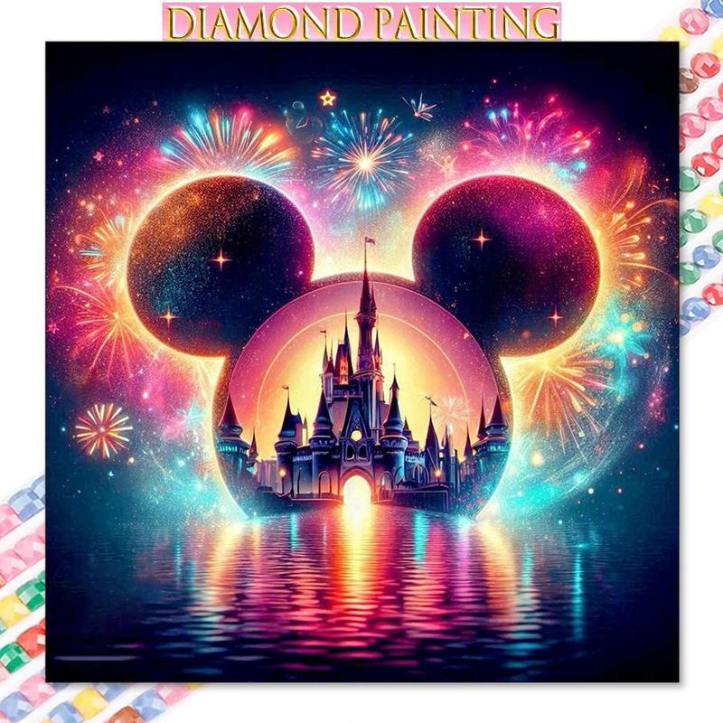 Castle Pattern Diamond Arts Colorful Painting Kit without Frame, DIY 5D Diamond Arts Crafts Kit, Wall Art Decorations for Home