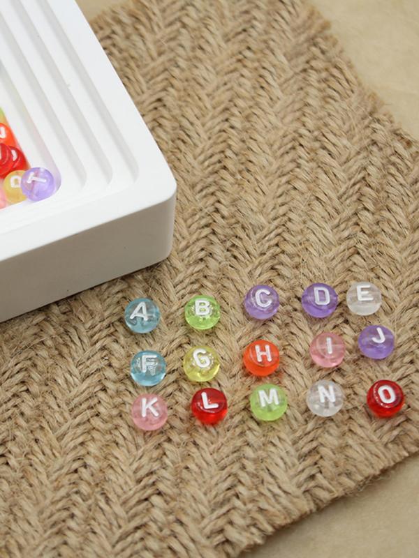 Transparent Letter Beads, DIY Fashion Necklace Bracelet, Jewelry Making Supplies for Women & Girls