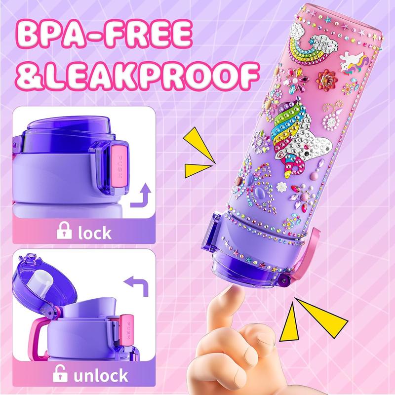 Christmas gift Unicorn Diamond Painting Toys & Friendship Bracelet Kit for Girls - Decorate Your Own Water Bottle Kits for Kids Ages 3 and Up