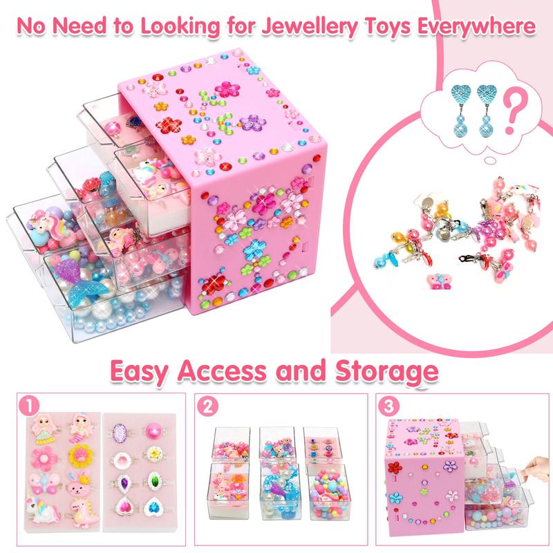 Jewelry Box Toy, 37pcs set Princess Jewelry Role playing Set, Pretend Play Jewelry Toy, Creative Birthday Gift For Girls