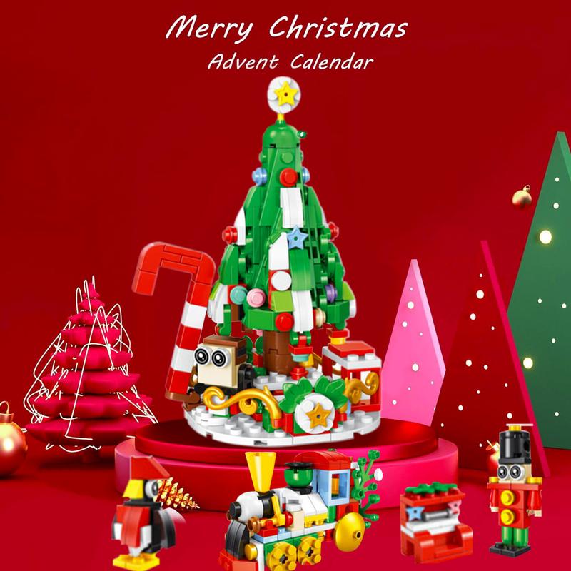 New Advent Calendar 2024 Christmas Building Blocks Toys for Kids Girls Boys Adult, 24 Days Christmas Countdown Building Blocks Toys, Surprise Xmas Gift Box, Christmas Party Favors with 24 Boxes