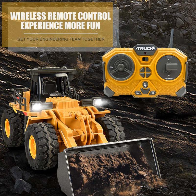 RC Construction Truck, 2.4G High Tech 11 Channels RC Excavator Dump Trucks Bulldozer Alloy Plastic Engineering Vehicle Electronic Toys