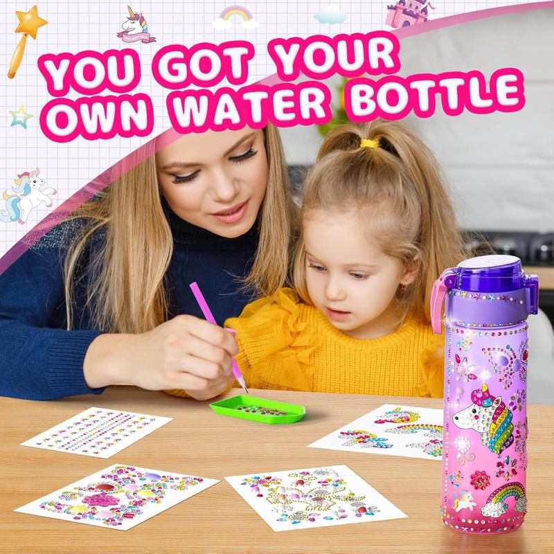 Christmas gift Unicorn Diamond Painting Toys & Friendship Bracelet Kit for Girls - Decorate Your Own Water Bottle Kits for Kids Ages 3 and Up