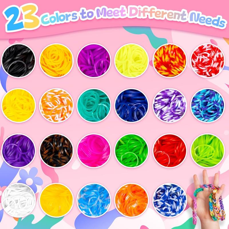 Bracelet Making Kit, Medium, 1500pcs Colorful Rubber Bands, 23 Colors, Loom Bracelet Making DIY Crafting for Boys Girls