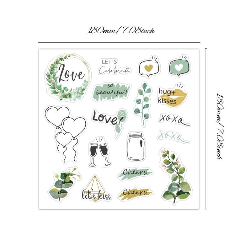 Wedding Themed Sticker, 4 Counts set DIY Decorative Sticker, Scrapbooking & Journal Making Material Sticker for Greeting Card