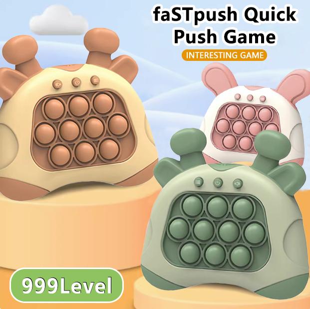 Fast Push Game, Quick Push Pop Game, Pop Pro Light Up Fidget Toys,Quick Speed Fast Push Puzzle Game Console Bubble Stress Relief Decompression Toys Handheld Game Toy for Kids 3-12 Years pop it