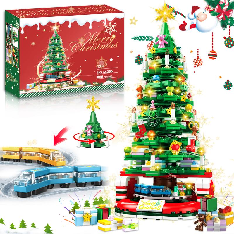 TOKMOC,66056,Classic rotatable Christmas Tree Building Block Set,Surprise Christmas Architecture Building Block,Christmas Gift and Home Decoration,For aged 12 and above,888 Pieces