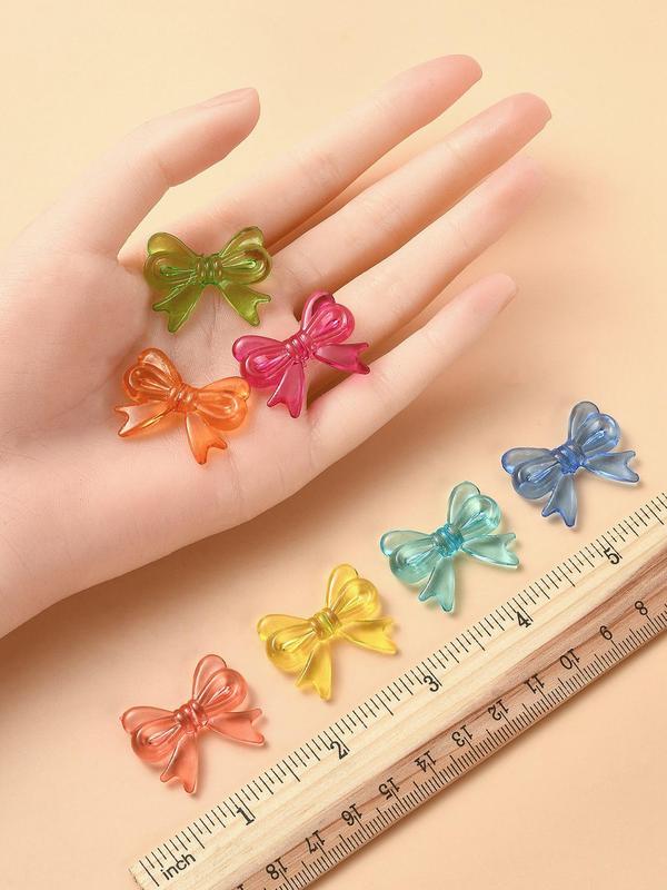 Random Color Bow Decor Beads (20pcs bag), DIY Jewelry Making Supplies for Bracelet & Necklace, Fashion Accessories for Women & Girls