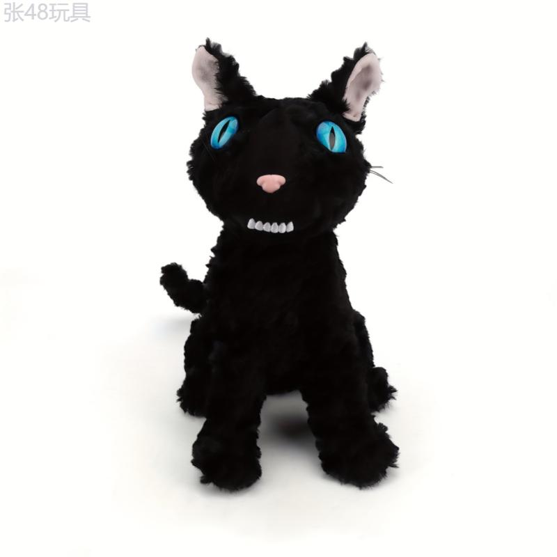 35cm 13.78in Kawaii Coraline Cat Plush Toy Hot Movie Coraline 2 Figure Black Cat Stuffed Animal Furry Black Cat Stuffed Toys Perfect Gifts for Friends or Fans Halloween