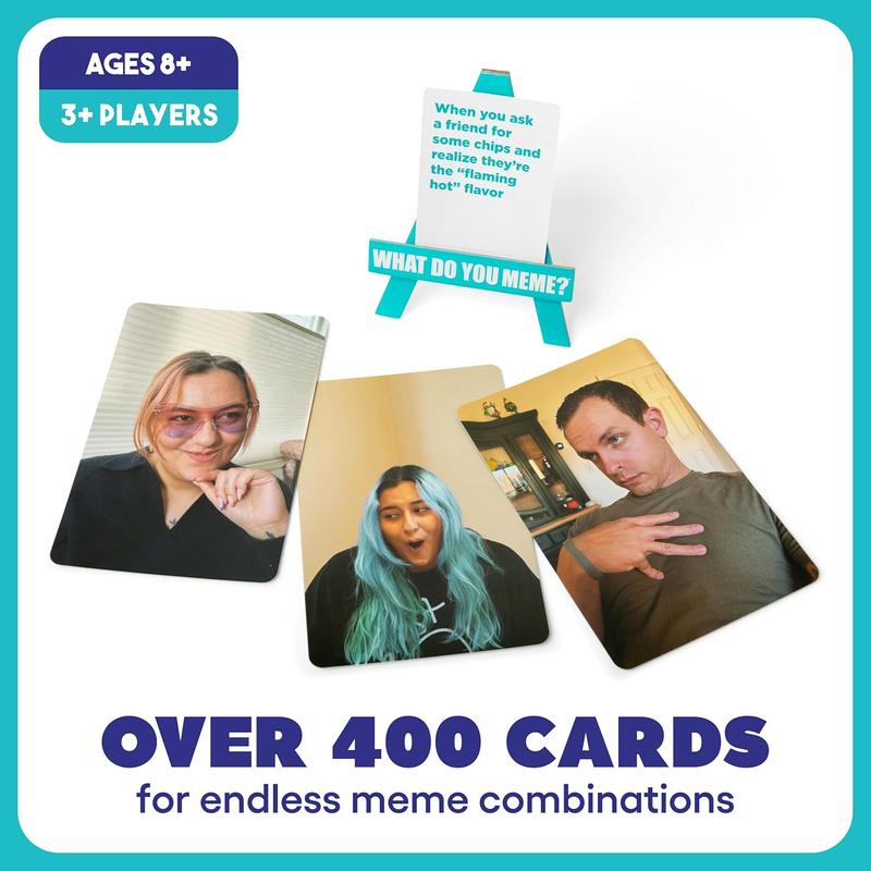 WHAT DO YOU MEME? Family Edition by Relatable, Popular Games for Kids 8+, Thanksgiving Day Games for All Ages, Great Fall Gift, Includes 300 Caption Cards and 65 Photo Cards