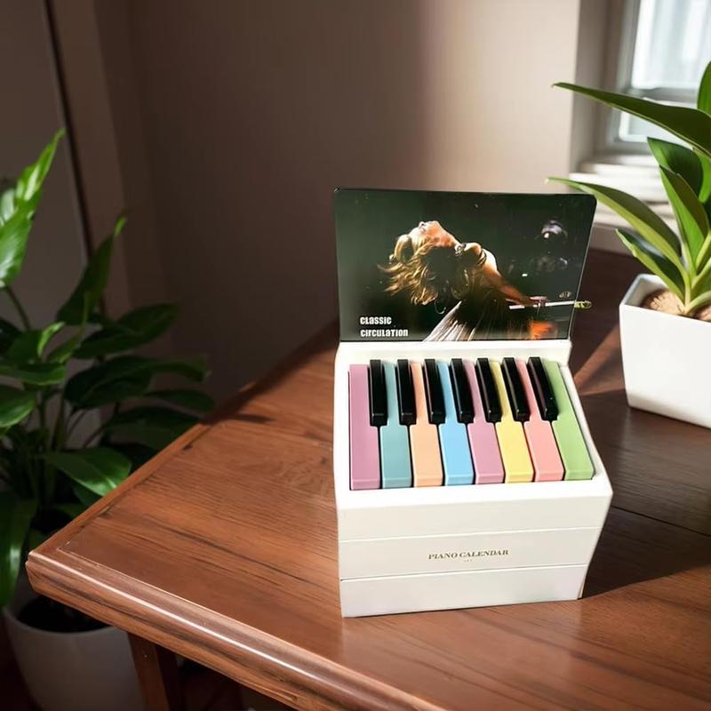 [BLACK FRIDAY]  Piano Calendar 2025 with Music Lyrics Mini Piano with 52 Sheet Music, 28 Cards, Christmas Advent Calendar for Fans, Family Gift