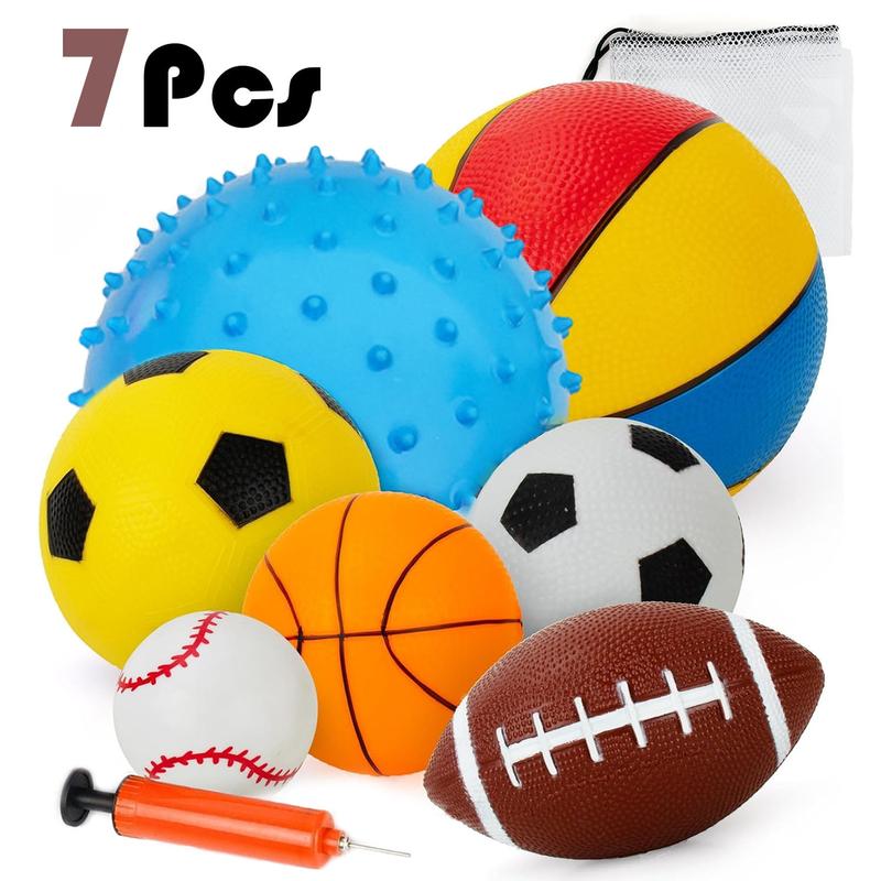 7 Pcs Balls for Kids, Versatile Play Sports Toys, Indoor Outdoor Sport Toys, Fun Balls Toys Gifts for Boys Girls