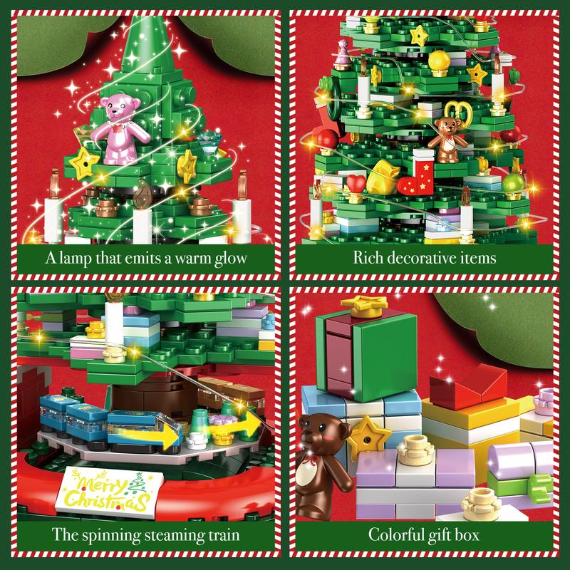 TOKMOC,66056,Classic rotatable Christmas Tree Building Block Set,Surprise Christmas Architecture Building Block,Christmas Gift and Home Decoration,For aged 12 and above,888 Pieces