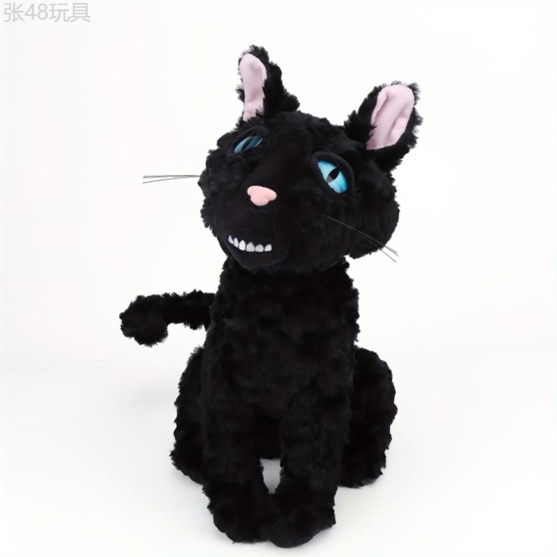 35cm 13.78in Kawaii Coraline Cat Plush Toy Hot Movie Coraline 2 Figure Black Cat Stuffed Animal Furry Black Cat Stuffed Toys Perfect Gifts for Friends or Fans Halloween