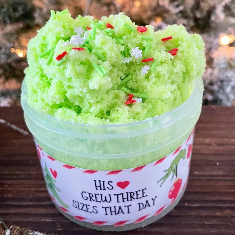 Whoville Holiday Slime - Christmas Slime His Heart Grew Three Sizes That Day - Cloud Cream Slime