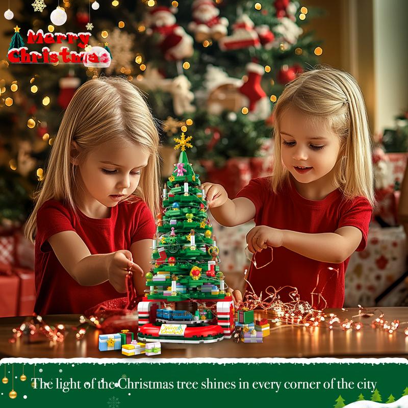 TOKMOC,66056,Classic rotatable Christmas Tree Building Block Set,Surprise Christmas Architecture Building Block,Christmas Gift and Home Decoration,For aged 12 and above,888 Pieces