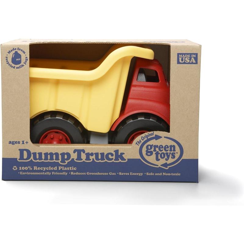 Dump Truck in Yellow and Red - BPA Free, Phthalates Free Toys for Gross Fine Motor Skill Development. Pretend Play , Red Yellow