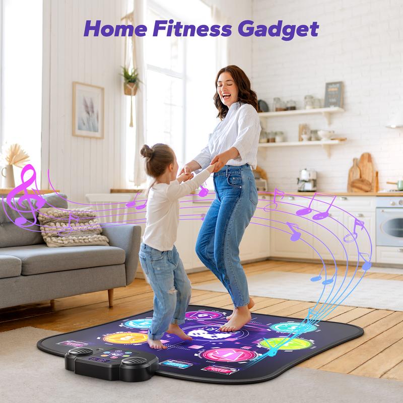 MERACH Dance Mat Bluetooth Electronic Dance Pad with Light-up 6-Button 8-Button Built-in Music Dance Game Toy Gift for Kids Girls Boys 3-12 Years Old