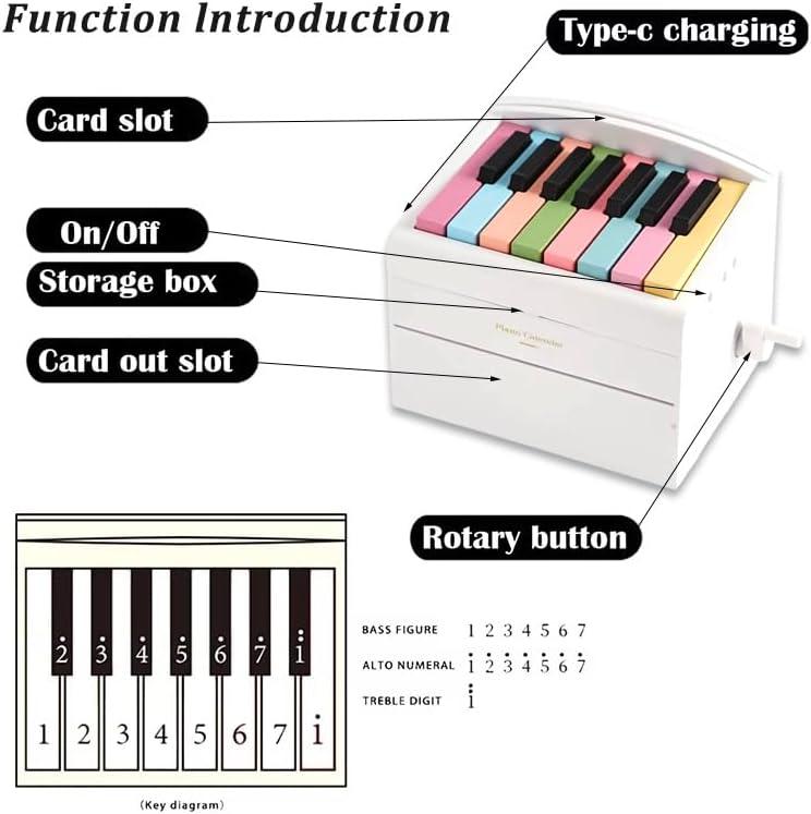 [BLACK FRIDAY]  Piano Calendar 2025 with Music Lyrics Mini Piano with 52 Sheet Music, 28 Cards, Christmas Advent Calendar for Fans, Family Gift