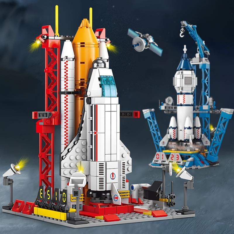 Space Shuttle Launch Center Lunar Lander Model Building Blocks Spacecraft Spaceport Model Rocket Building Blocks Building Toys Christmas Halloween Gift