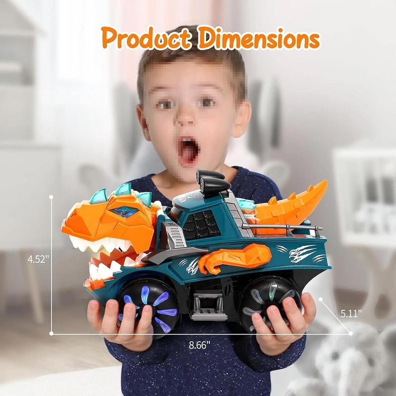 Super Cool Dinosaur Car Toy Monster Truck with Flashing Lights Music Roaring Sound,  Unique Dinosaur Car Toys Gift for 3 4 5 6 7 Year Old Boys