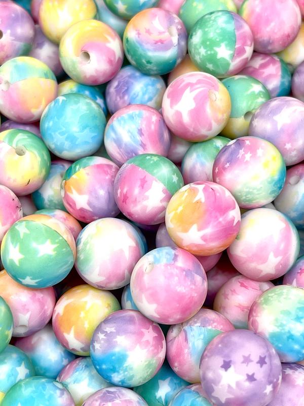 A Sky Full of Stars Printed Silicone Beads | Star Beads | Colorful Beads | Bead Shop | DIY Craft | DIY Supplies