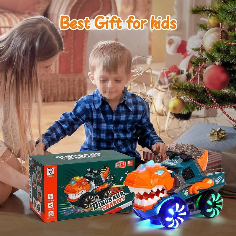 Super Cool Dinosaur Car Toy Monster Truck with Flashing Lights Music Roaring Sound,  Unique Dinosaur Car Toys Gift for 3 4 5 6 7 Year Old Boys