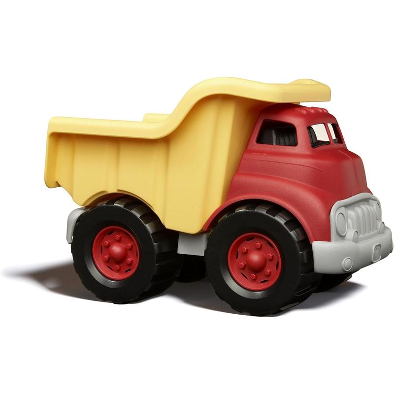 Dump Truck in Yellow and Red - BPA Free, Phthalates Free Toys for Gross Fine Motor Skill Development. Pretend Play , Red Yellow