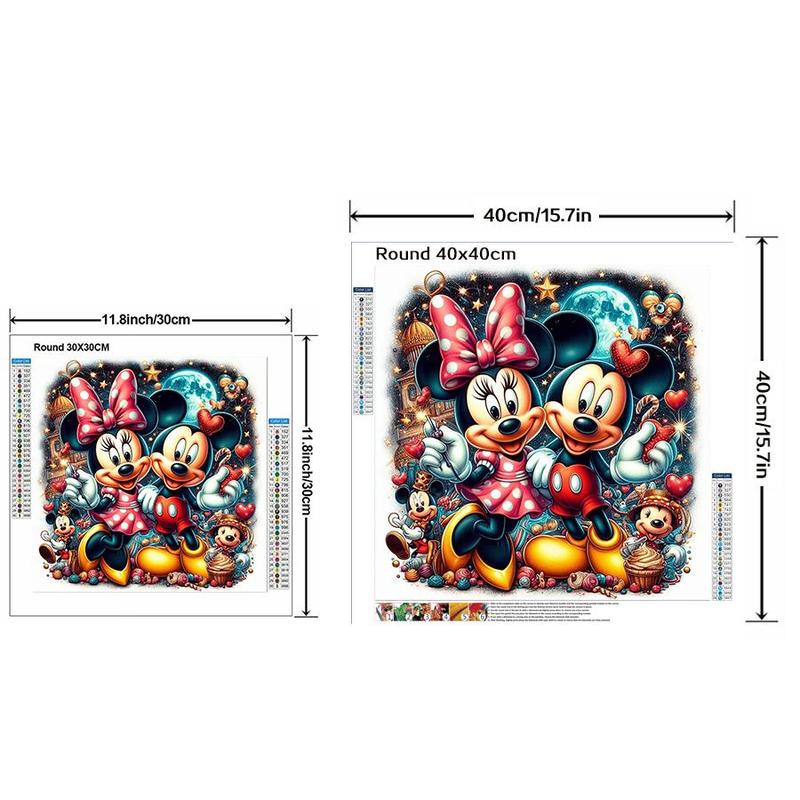 Disney Mickey & Minnie Pattern DIY Diamond Arts Colorful Painting Kit without Frame, DIY 5D Diamond Arts Painting Kit, Wall Art Decor for Home Bedroom