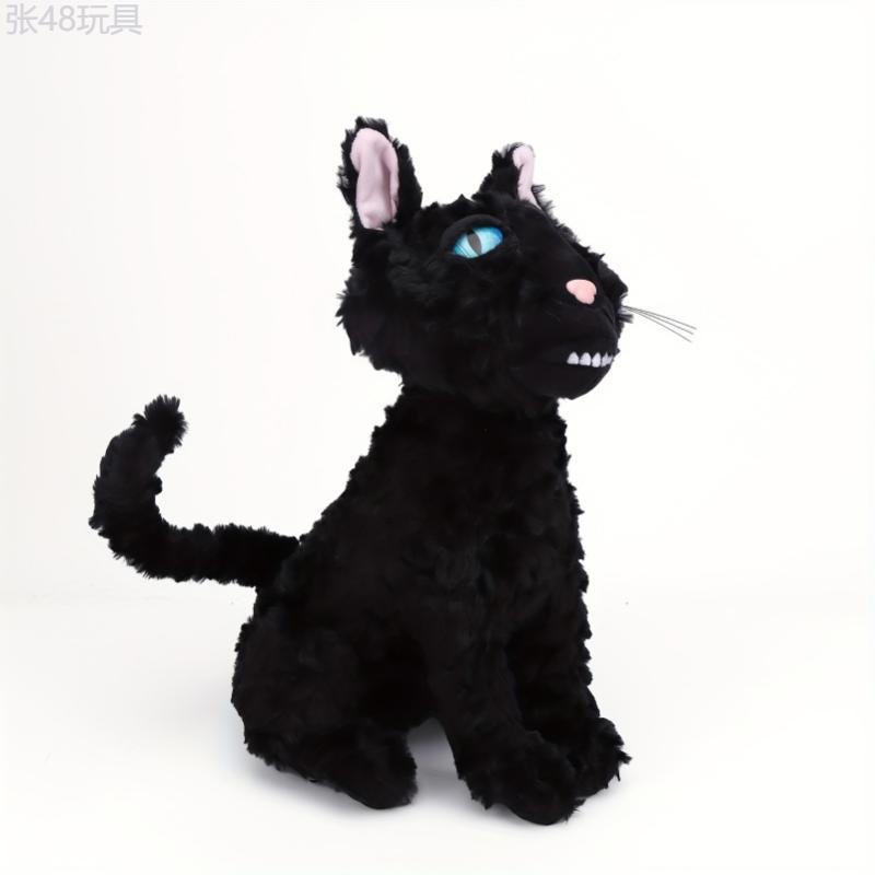 35cm 13.78in Kawaii Coraline Cat Plush Toy Hot Movie Coraline 2 Figure Black Cat Stuffed Animal Furry Black Cat Stuffed Toys Perfect Gifts for Friends or Fans Halloween