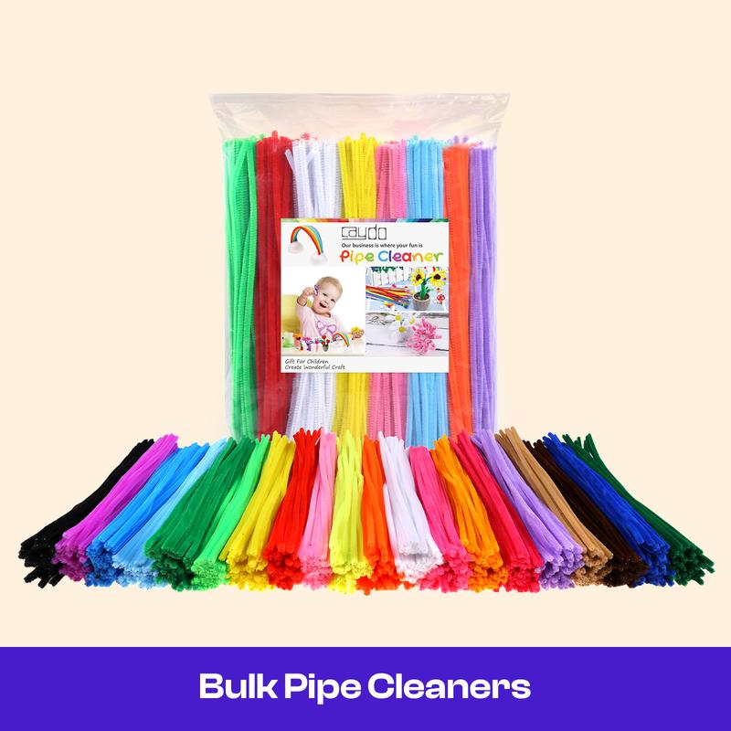 1000 PCS 20 Colors Pipe Cleaners DIY Chenille Stems Bulk for Kids Art and Crafts Projects and Decorations(6 mm x 12 inch)