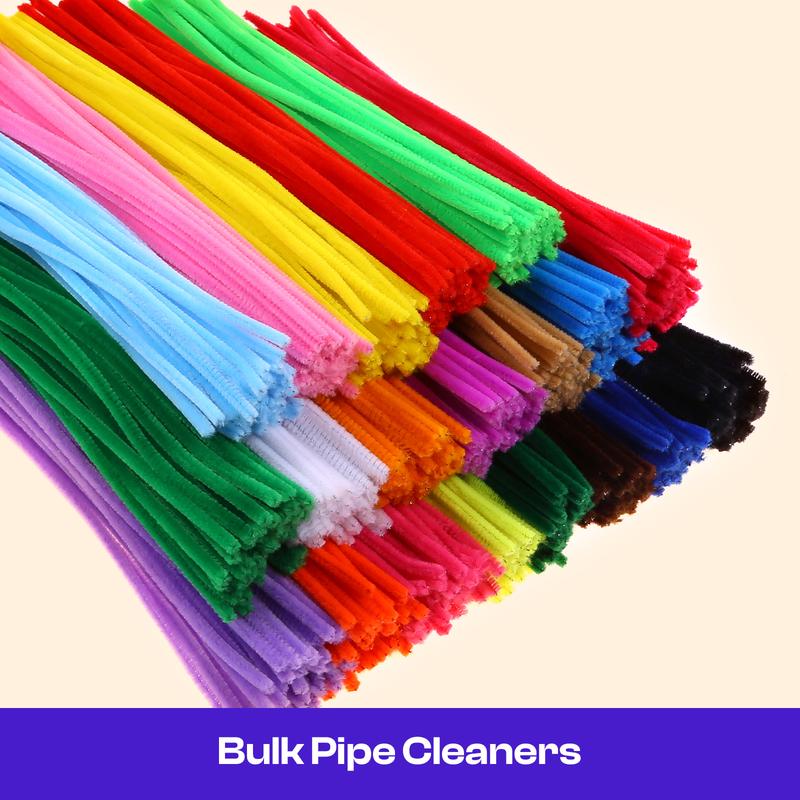 1000 PCS 20 Colors Pipe Cleaners DIY Chenille Stems Bulk for Kids Art and Crafts Projects and Decorations(6 mm x 12 inch)