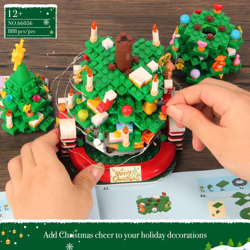 TOKMOC,66056,Classic rotatable Christmas Tree Building Block Set,Surprise Christmas Architecture Building Block,Christmas Gift and Home Decoration,For aged 12 and above,888 Pieces