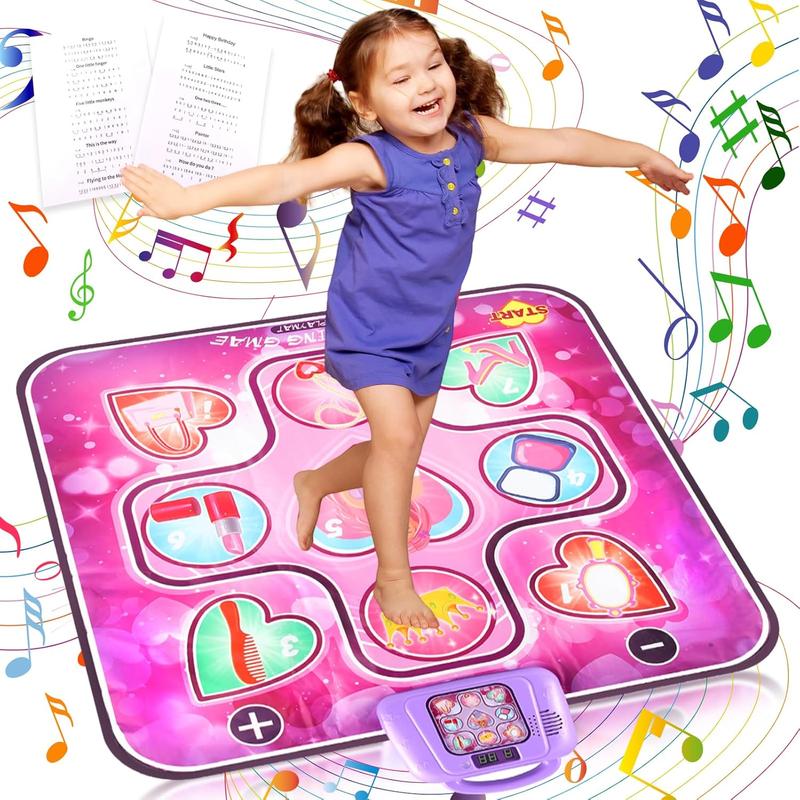 Christmas gift for kids Dance Mat Music Toys: LED Lights, 6 Game Modes, 5 Challenge Levels - Ideal Gifts for Girls