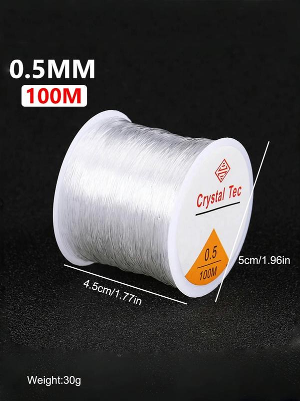 0.6 0.8 1mm 100M Transparent Elastic Cord, Elastic Beading Thread for Necklace & Bracelet & Keychain Making, Clear Thread Stretchy String for Jewelry Making