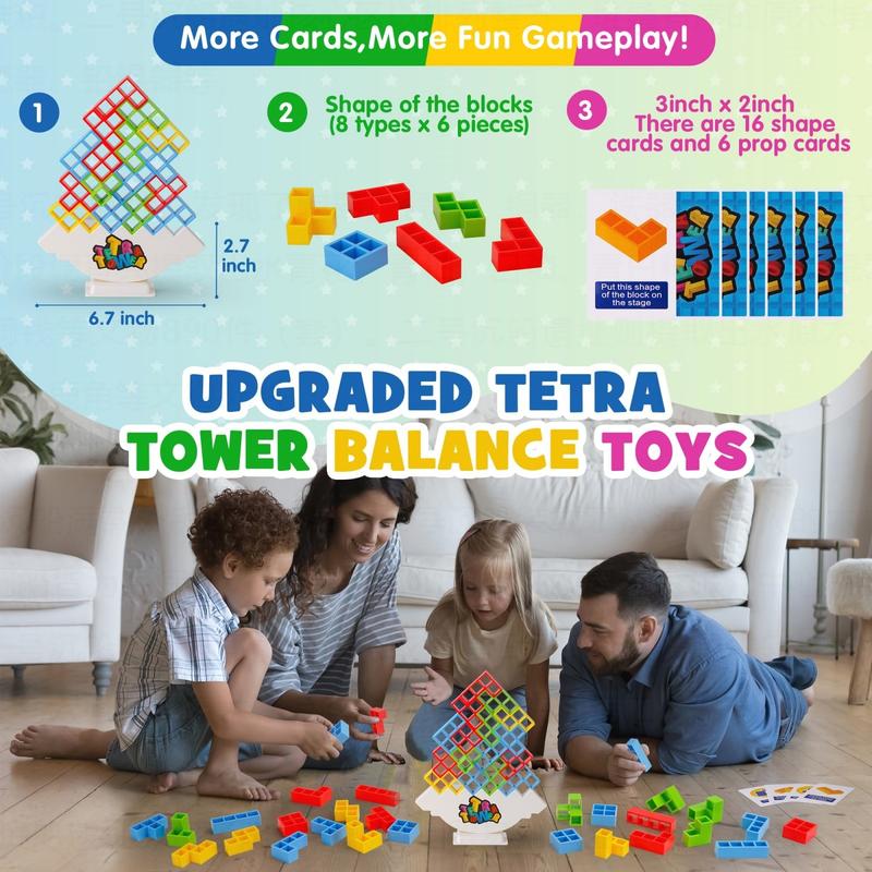 Tower Balance StackingGame,Board Game for 2+ Players friendsgathering Family Games, Parties, Travel Kids& Adults Tovs, Tetra Tower Game forAdult,Puzzle game,punishinggames,Cultivating tacit understanding andcoordination