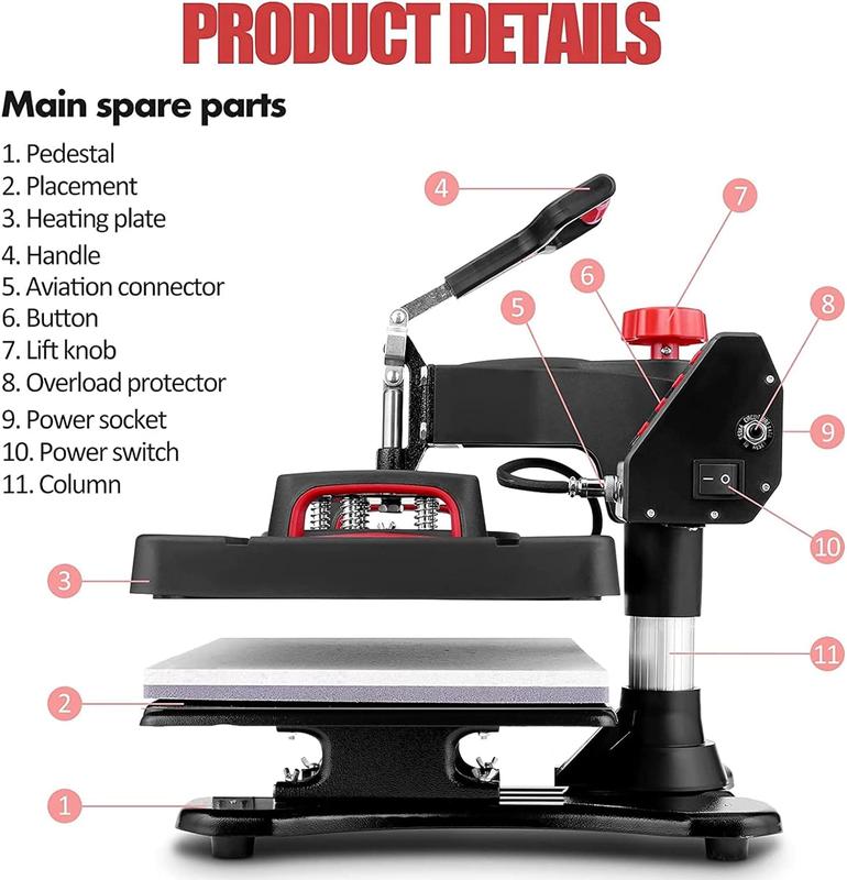 AKEYDIY Heat Press Machine Professional Sublimation Machine 15