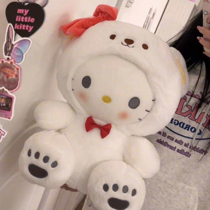 Cute Plushie Toys,Lovely Plushie Stuffed Animal, Anime Soft Plush Hugging Pillow, 9.8Inch(White cat)