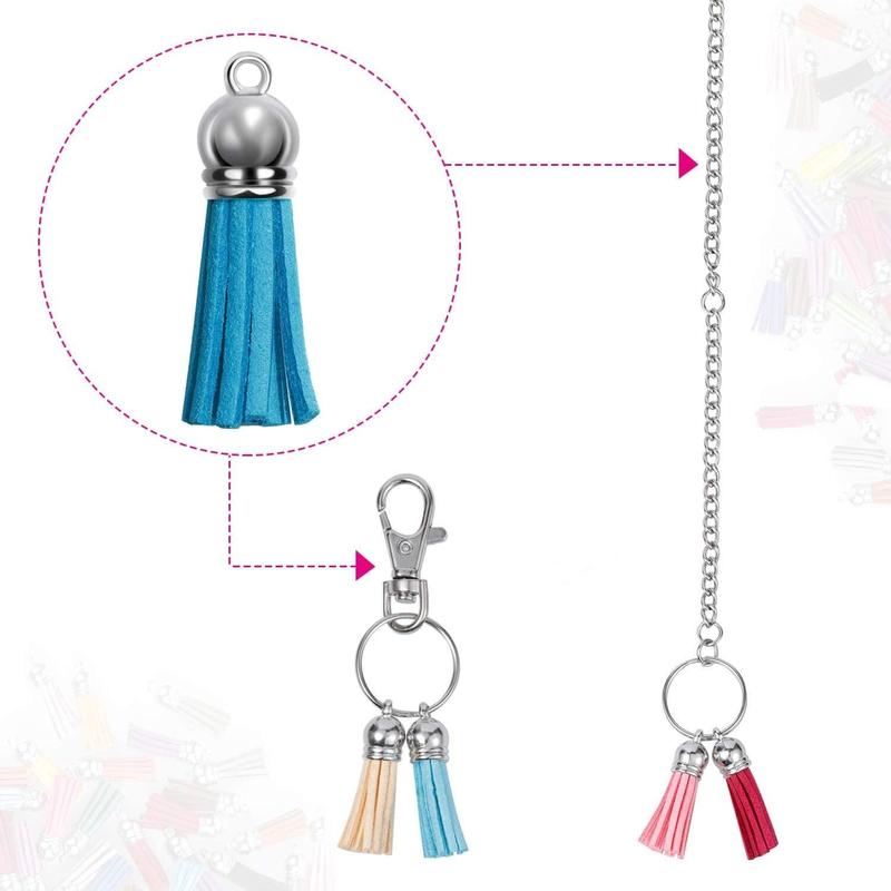 Keychain Tassel (30 60pcs), Colorful Keychain Tassel, DIY Jewelry Making Supplies for Bracelet Necklace, Jewelry Making Accessories