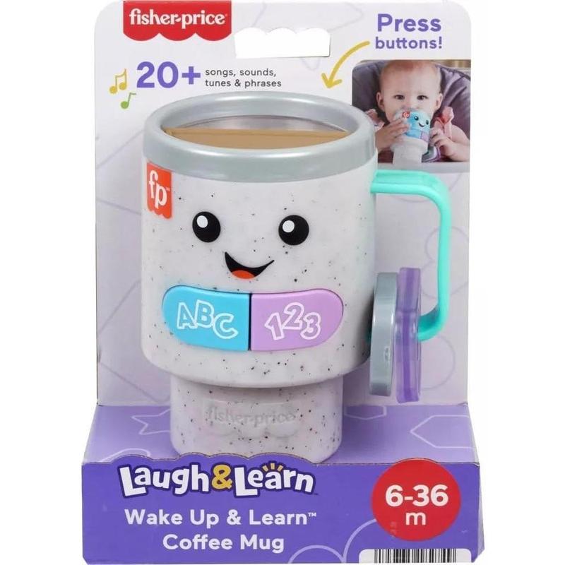 Fisher-Price Baby & Toddler Toy Laugh & Learn Wake Up & Learn Coffee Mug with Lights Music & Learning for Infants Ages 6+ Months