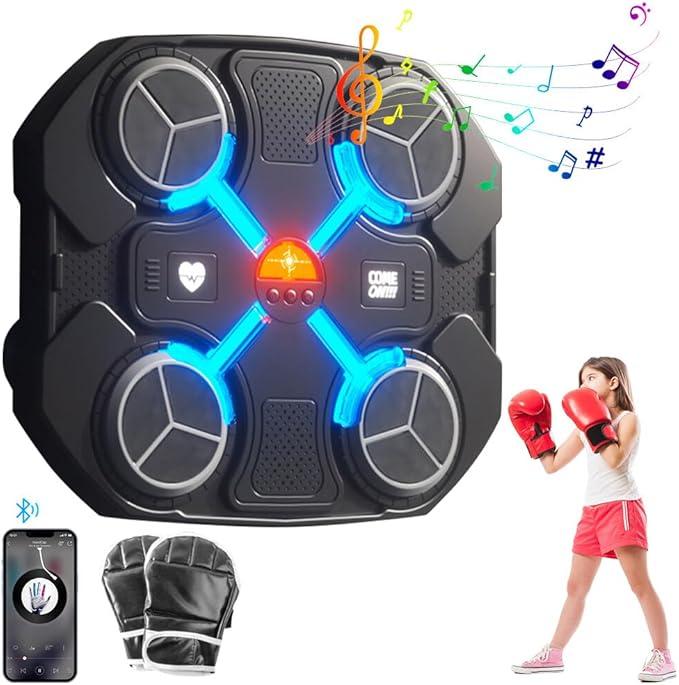 Music Boxing Machine Sport Toys for Kids,Wall Mounted Bluetooth Smart Punching Target Toys,Training Pad Toy with Boxing Glove,Ideas Toys for Boys Girls Kids 3 4 5 6 7 8 9 10 11 12+ Years Old