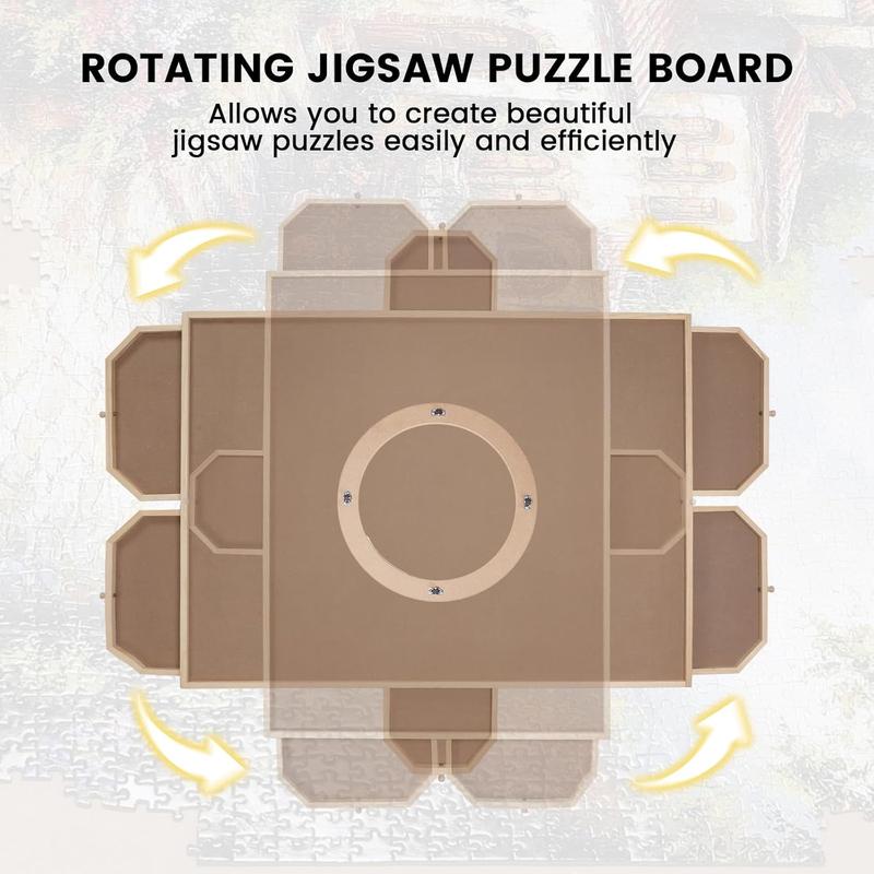 Rotating Jigsaw Puzzle Board with 6 Drawers and Cover, 35 