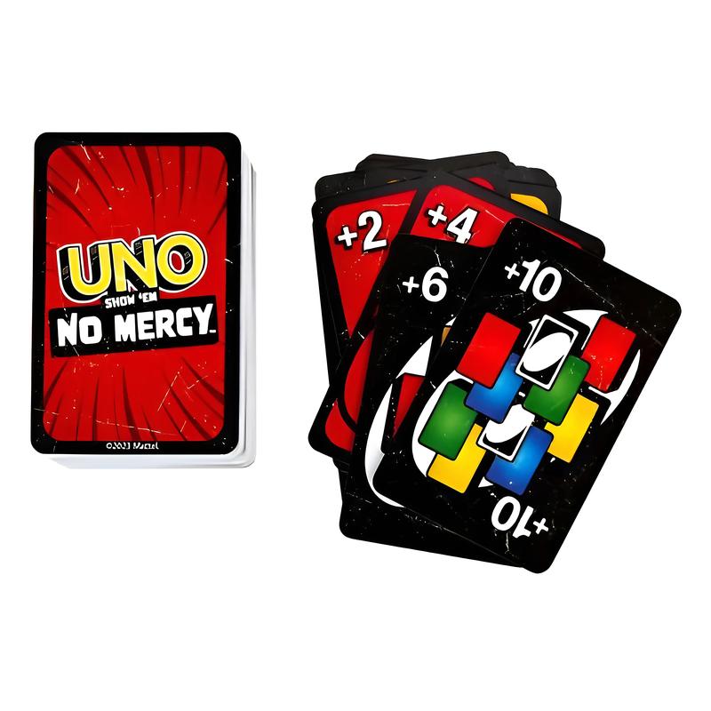 UNO NO MERCY PLUS 210 card game upgrade for adults and kids, UNO +100 difficult rules, UNO card game TOP BOARD GAME