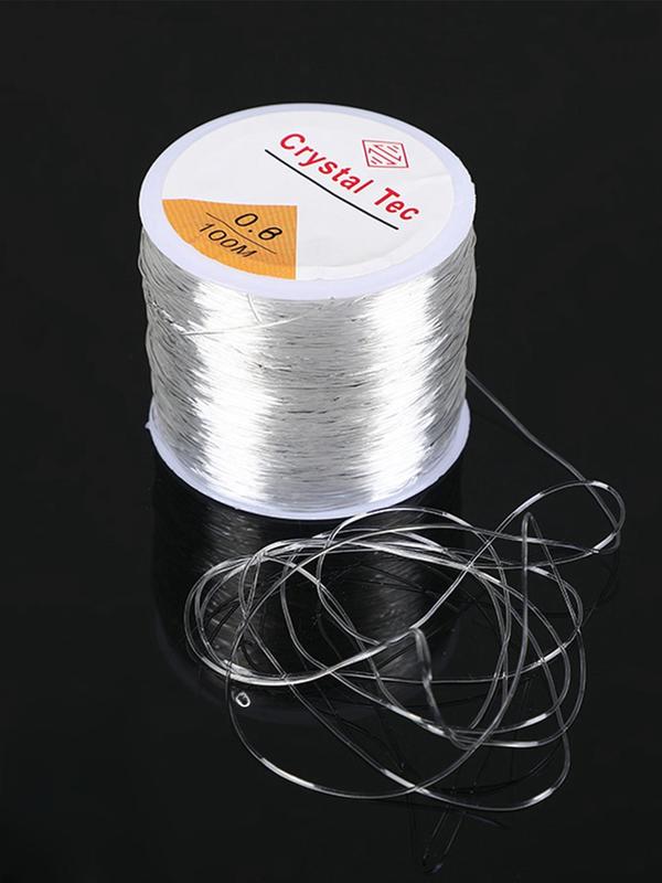 0.6 0.8 1mm 100M Transparent Elastic Cord, Elastic Beading Thread for Necklace & Bracelet & Keychain Making, Clear Thread Stretchy String for Jewelry Making