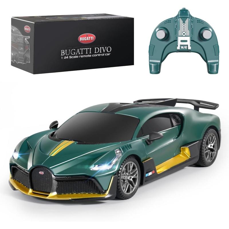 Remote Control Car - 1 24 Scale Fast Rc Race Car, Bugatti Divo 3.7V 500 mAh Car Toys with Headlight, Racing Hobby Car Model Birthday Ideal Gifts for Adults Kids Boys Age 6 7 8 9 Year Old