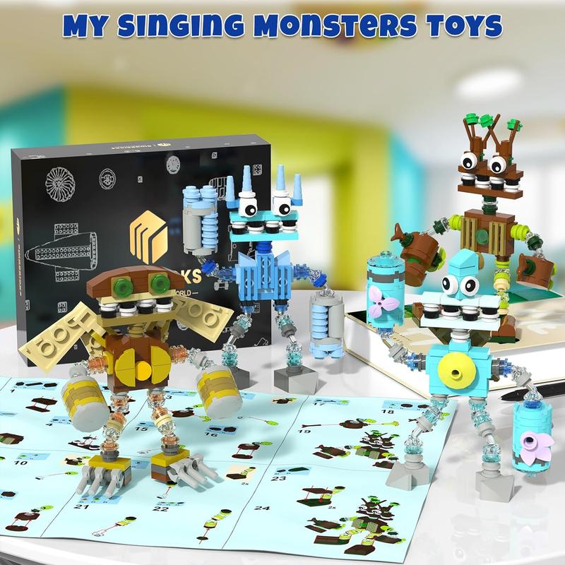 Tenhorses Singing Monsters Upgraded Building Blocks Toys Kit,Wubbox Toys Game Build and Display Model Toys,Christmas Birthday Gifts for Kids Adults Fans (388 Pcs)