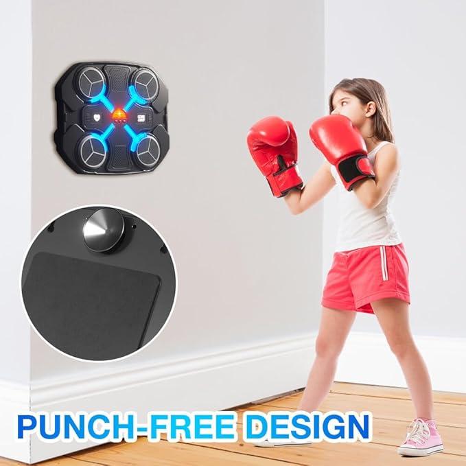 Music Boxing Machine Sport Toys for Kids,Wall Mounted Bluetooth Smart Punching Target Toys,Training Pad Toy with Boxing Glove,Ideas Toys for Boys Girls Kids 3 4 5 6 7 8 9 10 11 12+ Years Old