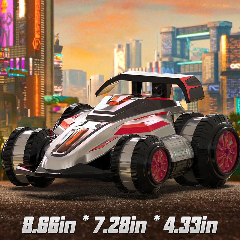 Remote Control Roll Stunt Car for Boys 360°Rotating 4WD RC Cars with Lights Music Upright Walking Four-Wheeled Rollover