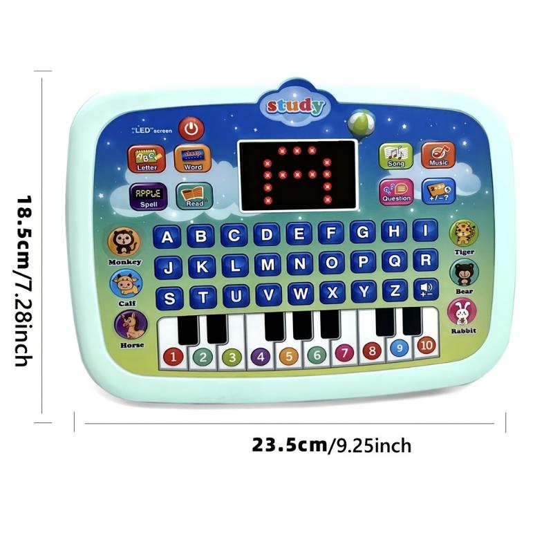 Tablet Toddler Learning Pad With LED Screen, Teaching Alphabet Numbers Word Music Math Early Development Interactive Electronic Toy For Boys & Girls Halloween Christmas Gift