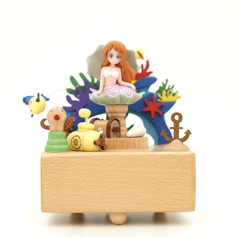 Handcrafted Wooden Music boxes For Home Decoration, Unique design of Mermaid Wooden Crafts Music Boxes for Men & Women Decorative Comfortable